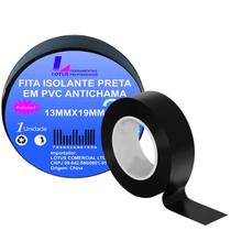 Fita Isolante 20m Anti Chama Profissional Elétrica 19mmx20m Alta Temperatura Grande Larga Preta Eletricista 19x20 Metros