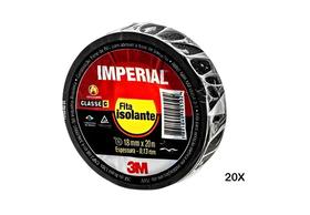 Fita Isolante 3m Imperial Preta Slim 18mmx20m Pacote 20 Un