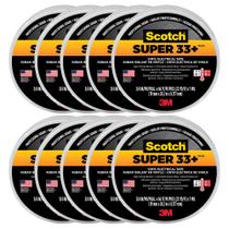 Fita isolante 3M Scotch Super 33+ Vinil 7,5 polegadas x 66 pés, pacote com 10