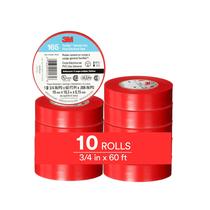 Fita isolante 3M Temflex 165 vermelha 19 mm x 18 m, pacote de 10 rolos