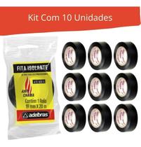 Fita Isolante Adelbras 20 Metros X 19mm Anti Chama 10 Rolos