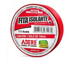 Fita Isolante Adere Colorida 19Mmx05M Vermelha c/6pcs