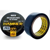 Fita Isolante Antichama 5 Metros 18mm Hammer Preta Fita De PVC Borracha Adesivada Para Isolamento De Fios e Conectores