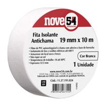 Fita Isolante Antichama Branca 19mmx10m Até 600V Nove54