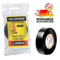 Fita Isolante Antichama Preta Adelbras Uso Profissional 5mts 10 mts ou 20mts