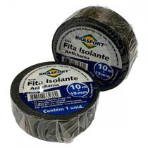 Fita Isolante Brasfort 10M Preta Antichama - 8238 . / Kit C/ 10 Peças