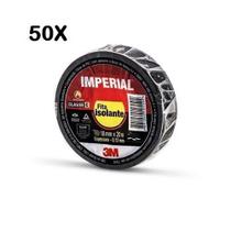 Fita isolante imperial 3m 18mm x 20 metros 50 unidades com nf