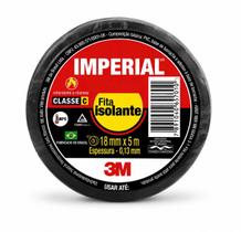 Fita Isolante Imperial 3M 18mm x 5m Classe C Preta Alta Qualidade