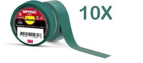 Fita isolante imperial verde 3m 18 mm x 10 mt kit 10 peças Fita isolante imperial verde 3m 18 mm x 10 mt kit 10 peças