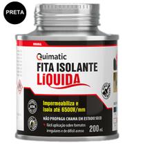 Fita Isolante Líq. Preta 200ml p/ Todos os Usos Quimatic Fita Isolante Líq. Preta 200ml p/ Todos os Usos Quimatic