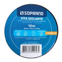 Fita isolante Preta 19mm x 10 metros Soprano