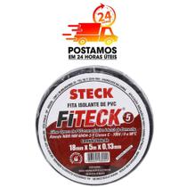 Fita Isolante Preta Anti Chama Fiteck Steck 18mm X 05, 10 ou 20 mts