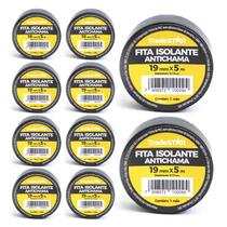 Fita Isolante PVC 19mm x 5m - Resistente 80C - Preto