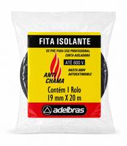 Fita Isolante PVC Profissional 19mm x 20m Adelbras Até 600V Anti Chama Alta Resistência