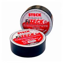 Fita Isolante Steck Fiteck 10M Preta - Kit C/10 Pecas Fita Isolante Steck Fiteck 10M Preta - Kit C/10 Pecas