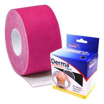 Fita Kinésio Bandagem Funcional Elástica 5cm X 5mt Dermatape Cor Rosa Fita Kinésio Bandagem Funcional Elástica 5cm X 5mt Dermatape Cor Rosa