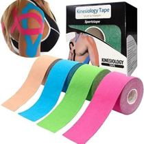 Fita Kinesio Tape Bandagem Elástica Adesiva 5cm x 5m Funcional Treino Recuperação Muscular