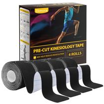 Fita Kinesiológica Dimora - 80 Tiras (4 Rolos) - 10cm - Elástica e Preta