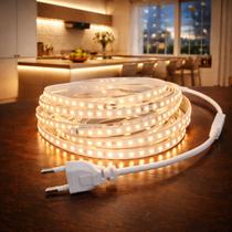 Fita Led 12W 120Leds/m Branco Quente 10m 127V IP44 Fita Led 12W 120Leds/m Branco Quente 10m 127V IP44