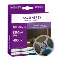 Fita LED 24V 18W/m 4000K 5m 240LEDs/m IP20 Save Energy Fita LED 24V 18W/m 4000K 5m 240LEDs/m IP20 Save Energy