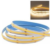 Fita LED 3000K COB 5 Metros 12v IP20 Profissional Iluminaçao Perfil Teto Rebaixado Gesso Sanca Residencial Comercial Ambiente Interno Externo