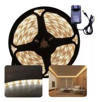 Fita LED 3528 COM FONTE 5 Metros 300 LEDs 480 Lumens Iluminação Decorativa Para TV Aquario TB5019