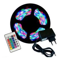 Fita Led 3528 Rgb Colorida 5mt 3 Cores + Fonte + Controle