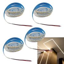 Fita Led 4000K 5 Metros 16W 240 Leds Kit 4 Unidades Casa Apartamento Quarto Sala Recepçao Espelho Sanca Teto Rebaixado Gesso Decoraçao Comercial Resid