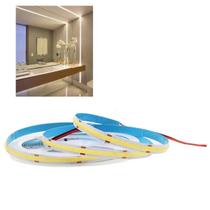 Fita LED 4000K COB 12v IP20 5 Metros 18w Iluminaçao Profissional Gesso Teto Rebaixado Sanca Espelho Decoraçao Iluminaçao Ambiente Interno Externo Resi