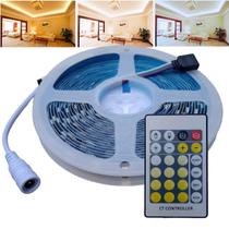Fita Led 5025 Dimerizável 3 Cores De Luz 5M 12V E Controle Fita Led 5025 Dimerizável 3 Cores De Luz 5M 12V E Controle