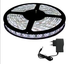 Fita Led 5050 5 Metros Com silicone Ip65 Branco Frio Fonte Luz Brancofrio