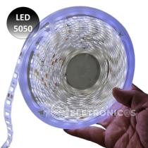 Fita LED 5050 Branco Frio Rolo 5m 300 LED Com Silicone E Adesivo 50506K