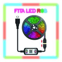 Fita Led 5050 Rgb 3m 5v Usb Para Tv Pc Controlador Bluetooth