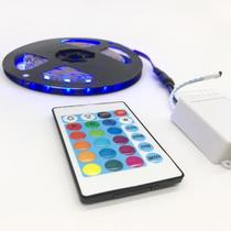Fita Led 5050 RGB 5 Metros Luz Colorida IP20 Fonte + Controle