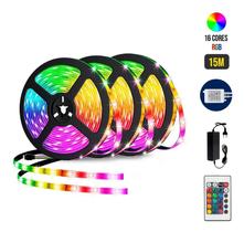 Fita Led 5050 Rgb Colorida 15mt 16 Cores Com Controle E Fonte