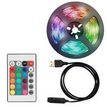 Fita LED 5050 RGB USB 3M Para TV e PC com Controle Bivolt