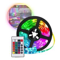Fita LED 5050 RGB USB 3M Para TV e PC com Controle Bivolt