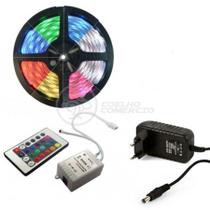 Fita Led 5m Rgb 16 Cores 5050 300 Leds + Fonte + Controle - Presente Dia dos Namorados Nº5