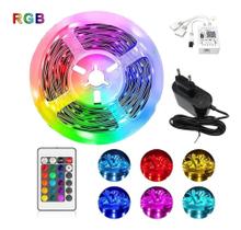 Fita Led 5m Rgb 3528w Prova Dagua + Controle + Fonte - LINTIAN