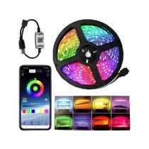 Fita Led 5M RGB 5050 Controle App Musical Decoração Bivolt - TOP NATAL