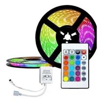 Fita Led 5m RGB Colorida 3528 + Controle e Driver Iluminação Decoração Quarto e Sala - Athlanta