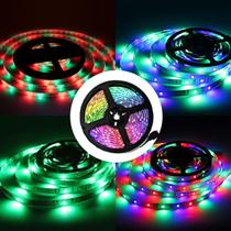 Fita Led 5m Rolo Rgb 300 Led + Controle + Fonte