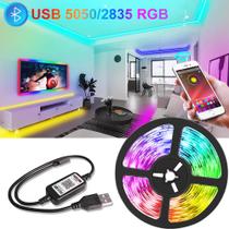 Fita LED Acionamento Bluetooth Com 150 LEDS 5050 RGB Controle APP Com 5 Metros USB IP65 - DY8748 Fita LED Acionamento Bluetooth Com 150 LEDS 5050 RGB Controle APP Com 5 Metros USB IP65 - DY8748