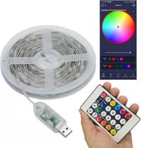 Fita Led Aplicativo Celular Telefone App Cores RGB 10 Metros IP68 Decoraçao Arvore Natal Quarto Gamer Gesso Festa Escada