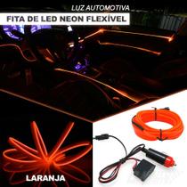 Fita LED Automotiva Luz Neon Interna Laranja Painel e Portas Carro Tunning 5 metros
