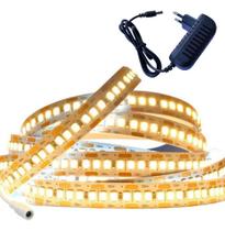 Fita Led Branca Quente 5m 2835 12v 3000k 120 Leds +fonte 12v