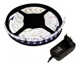 Fita Led Branco Frio 3528 5 Metros 24W Com Fonte