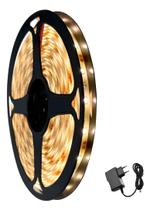 Fita Led Branco Quente 5m Bivolt 3000k 300 Leds + Fonte