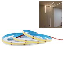 Fita LED COB 4000K 12v 5 Metros IP20 18w Teto Rebaixado Perfil Gesso Sanca Residencial Comercial Iluminaçao Interno Externo Sala Quarto Loja Ambiente
