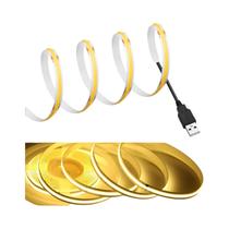 Fita LED COB Flexível Branca Quente 320 LEDs 1-5m DC 5V USB De Alta Densidade Fita LED COB Flexível Branca Quente 320 LEDs 1-5m DC 5V USB De Alta Densidade